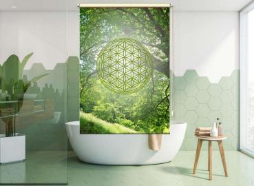Extartiqe Duschrollo - Blume des Lebens green dream